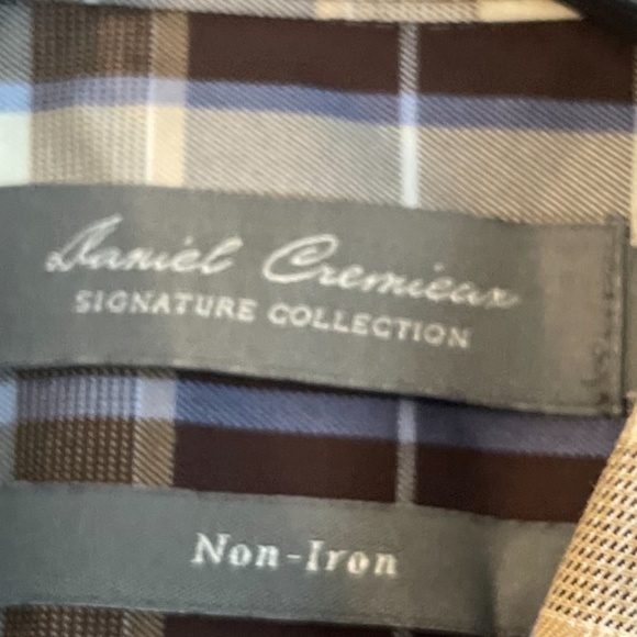 Daniel Cremieux Signature Collection Button Front Men's Shirt Non-Iron Brown - Picture 6 of 9